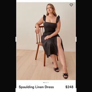 ISO Reformation Spaulding Linen Dress in Black Sz4